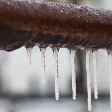 Frozen pipes in winter