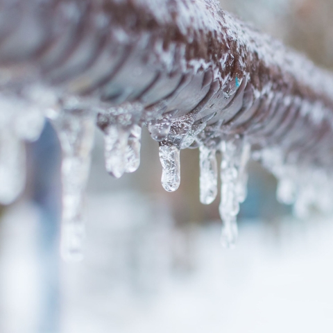 Frozen pipes in winter