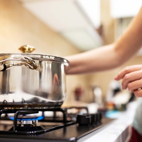 A kitchen stovetop