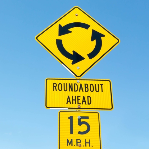 Roundabout Ahead sign