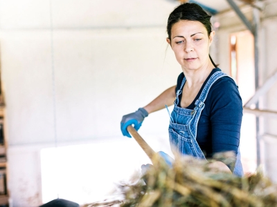 Farmer with hay